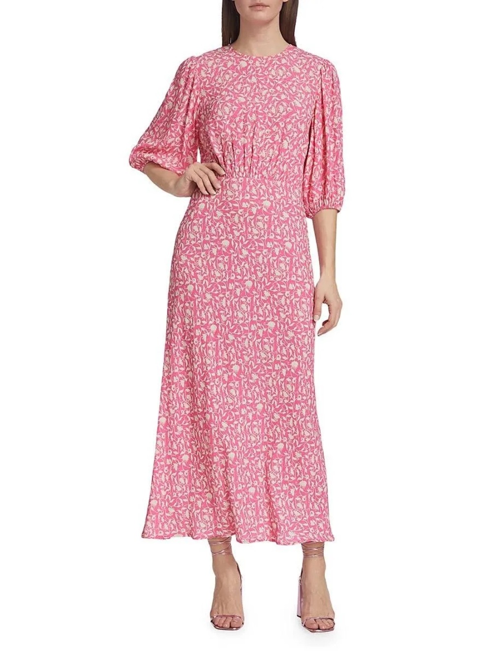 Rixo Flavia printed crêpe maxi dress M / 8 pink